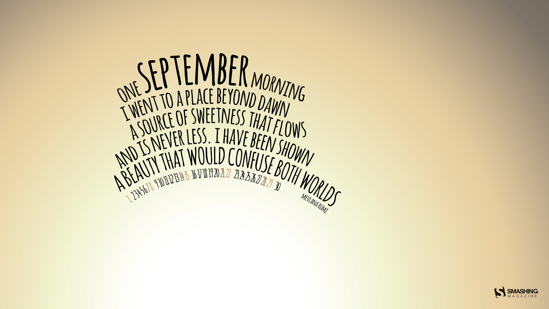 Desktop wallpaper calendar - Septembrie 2013 11 sep 13 one september morning cal