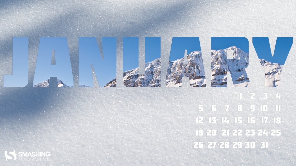 Desktop wallpaper calendar - Ianuarie 2014 10 jan 14 rocky mountain winter cal 1920x1080