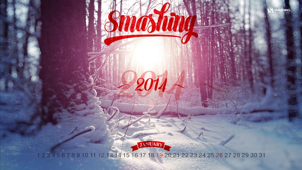 Desktop wallpaper calendar - Ianuarie 2014 9 jan 14 smashing new year cal 1920x1080