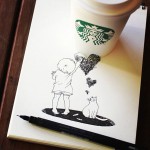 Inspiratie Starbucks 5 starbucks cup drawings tomoko shintani 51